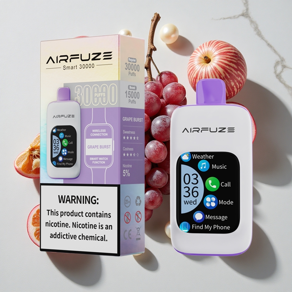 AirFuze Smart 30000 Puffs Za enkratno uporabo Vape Grozdni Pok + 201\TFT z zaslonom na dotik