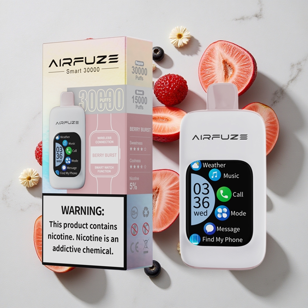 AirFuze Smart 30000 Puffs Za enkratno uporabo Vape Jagodni Izbruh 900mAh