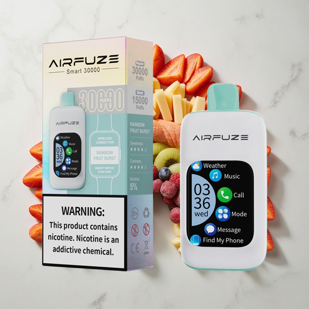 AirFuze Smart 30000 Puffs Za enkratno uporabo Vape Mavrični Sadni Izhod 900mAh