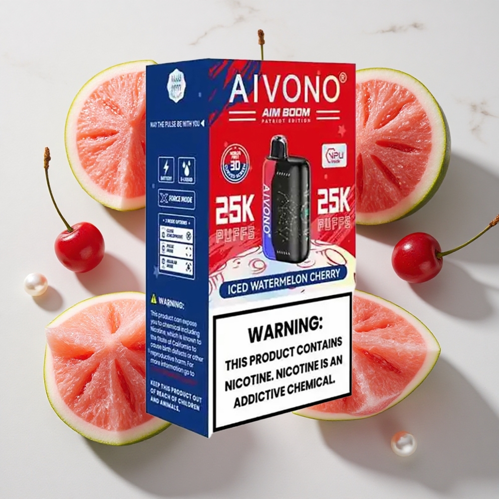 Aivono Aim Boom 25000 Puffs Dispozabilna Vapa Ledena lubenica češnja 650mAh