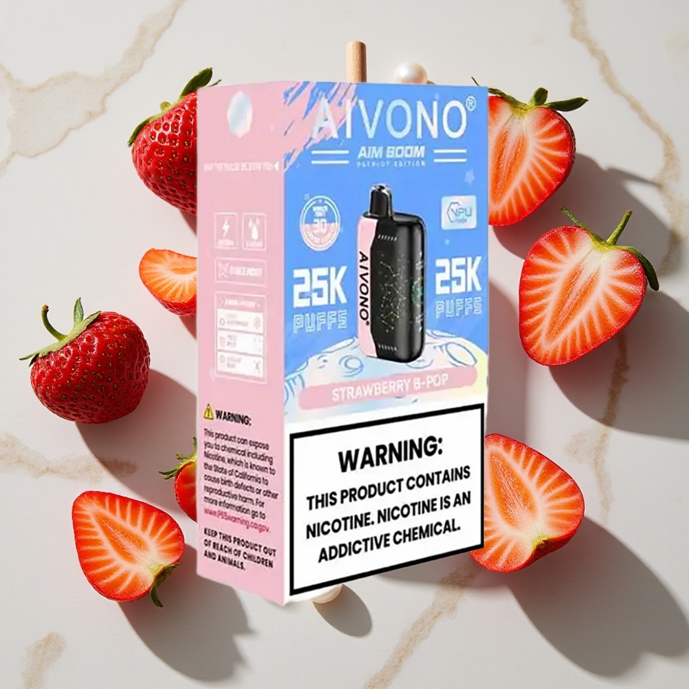 Aivono Aim Boom 25000 Puffs Strawberry B Pop 28ml E-tekočine Kapaciteta