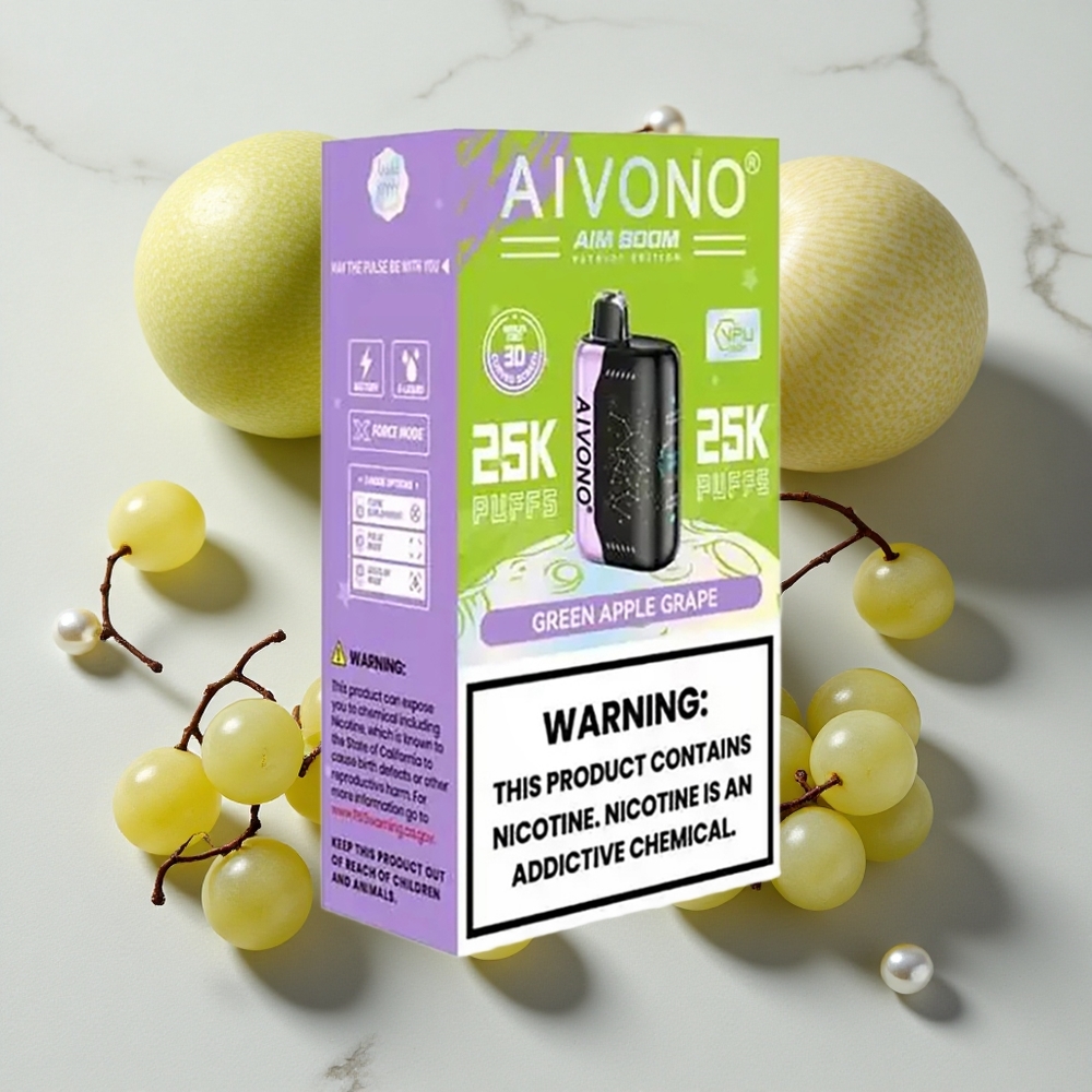 Aivono Aim Boom 25000 Puffs Zeleno Jabolko Grozdje 650mAh