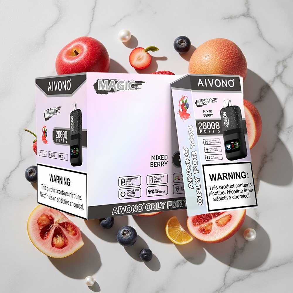 Aivono Aim Magic 20000 Puffs Za enkratno uporabo Vape Mešane Jagode LCD Display