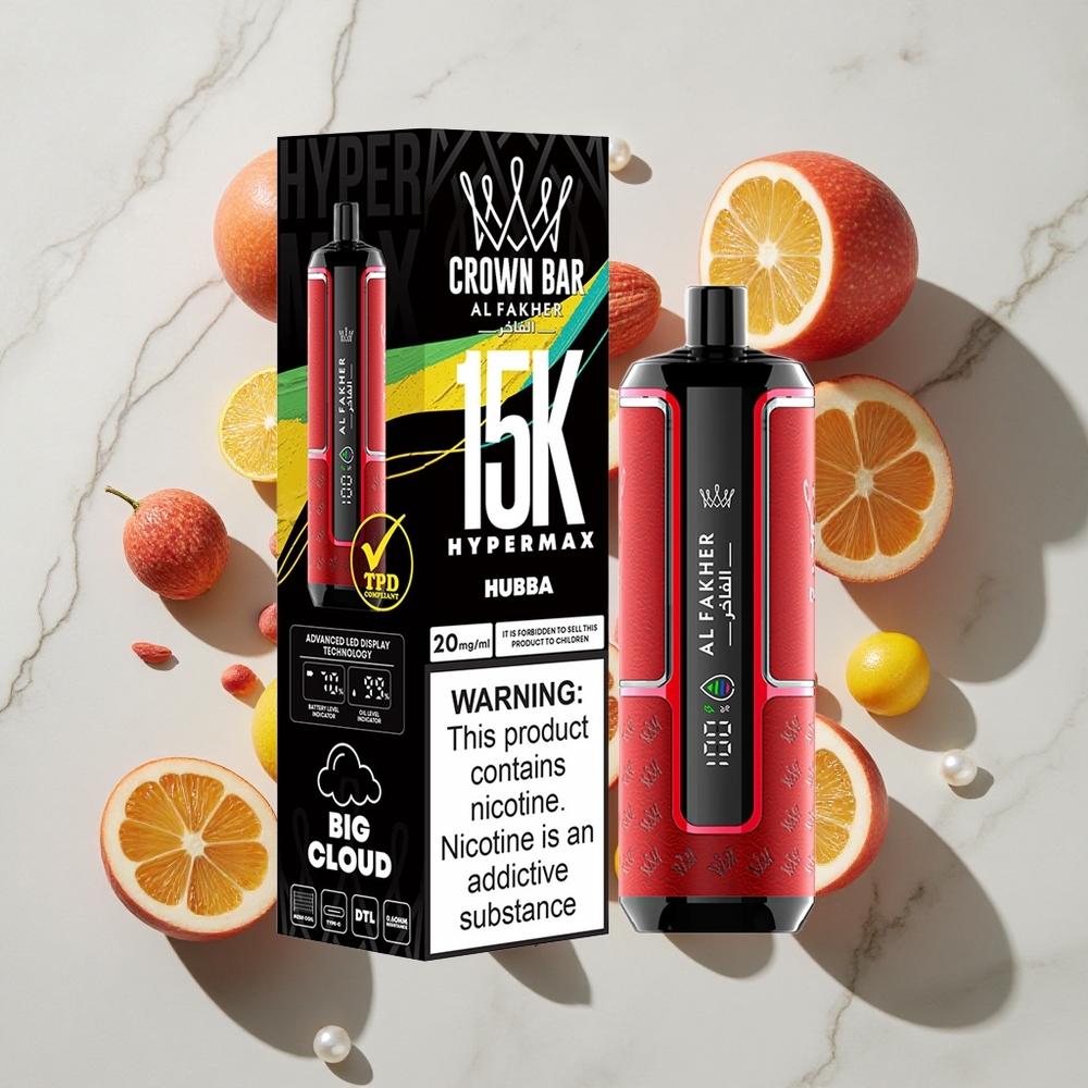 Al Fakher Crown Bar 15000 Puffs 22ml E-tekočine Ultraportabilni DTL Hubba