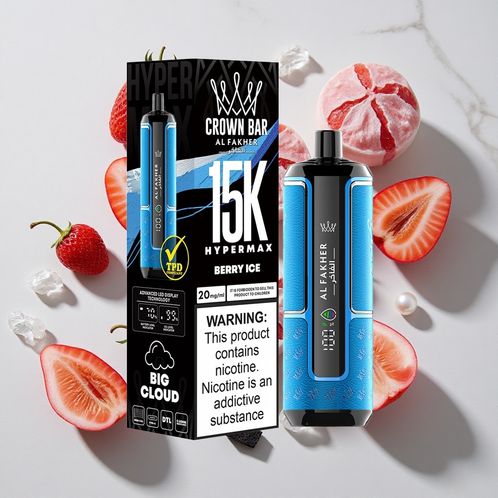 Al Fakher Crown Bar 15000 Puffs Jagoda Led Kombinacija 22ml E-tekočine