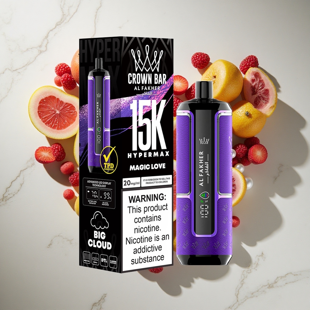Al Fakher Crown Bar 15K Hypermax Magic Love Enkratna Vape Naprava z 15000 Puffs
