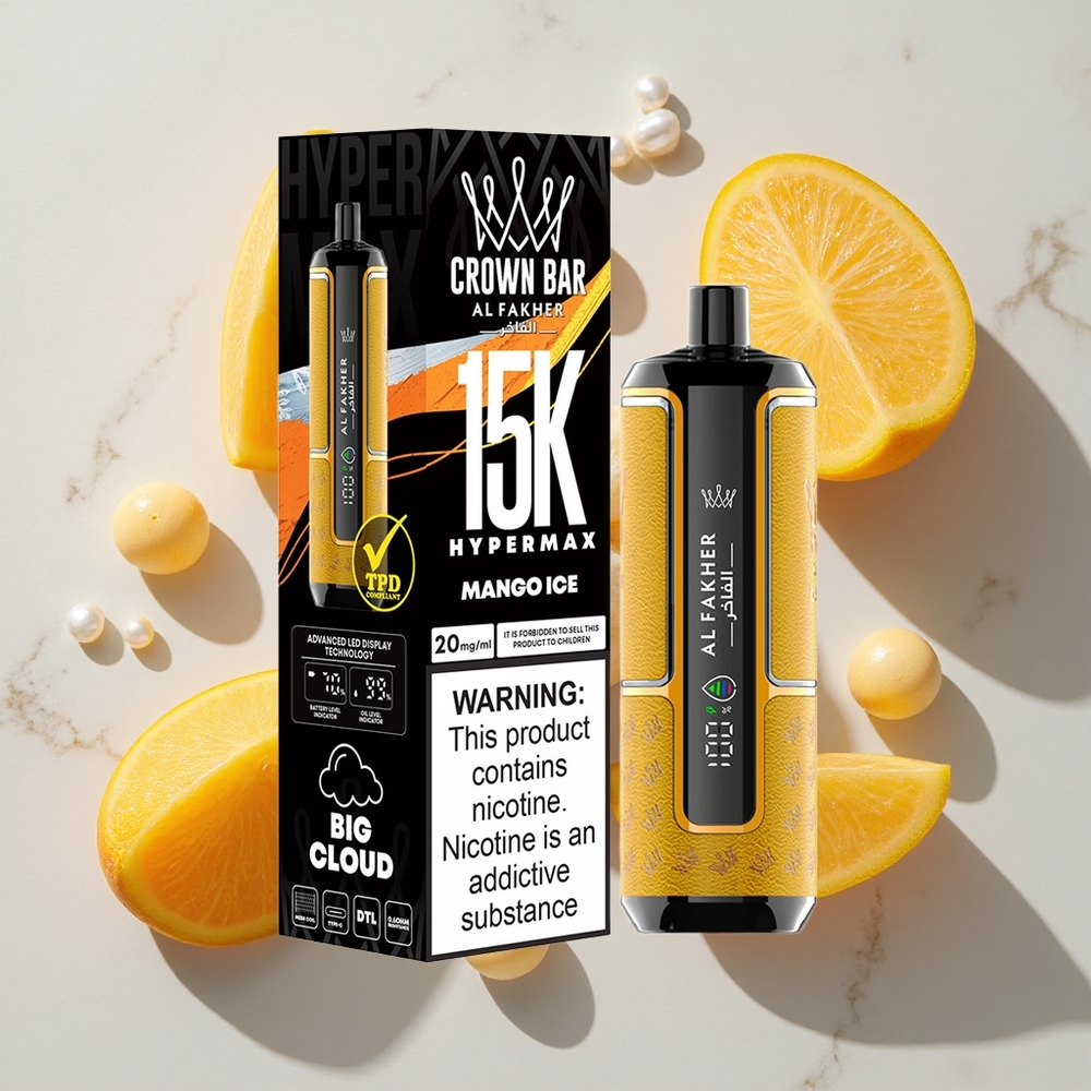 Al Fakher Crown Bar 15K Mango Led (Mango Ice) Hypermax Enkratna Vape Naprava