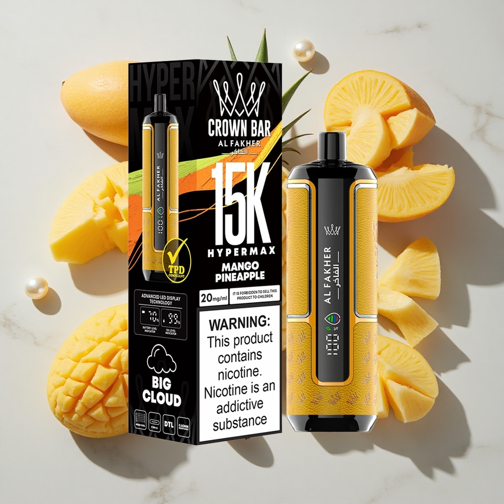 Al Fakher Crown Bar 15K Številka Puffs Mango Ananas Kompakten