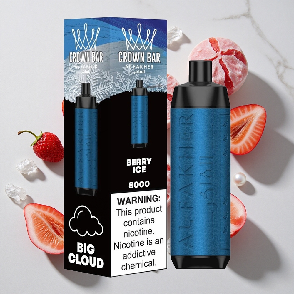Al Fakher Crown Bar 8000 Puffs Jagoda Led Za enkratno uporabo Vape