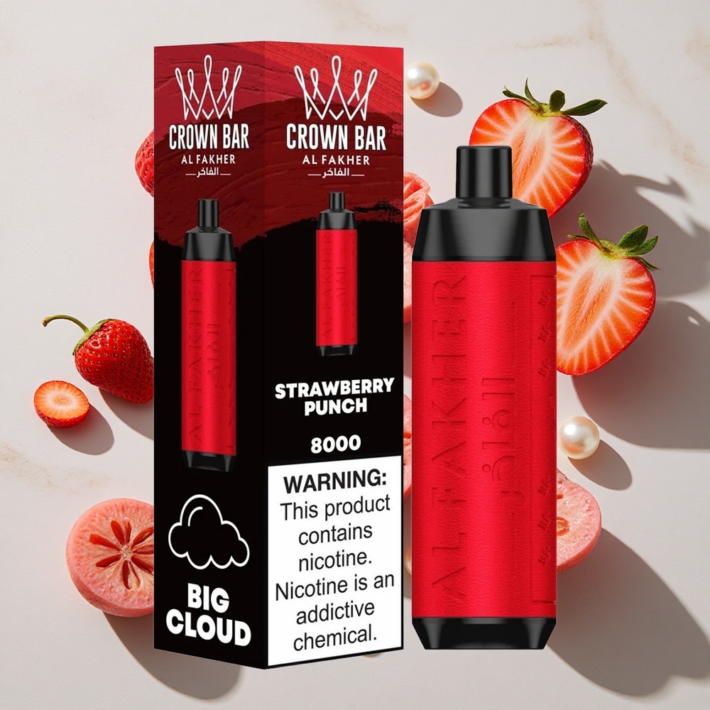 Al Fakher Crown Bar 8000 Puffs Jagoda Punch Kristal