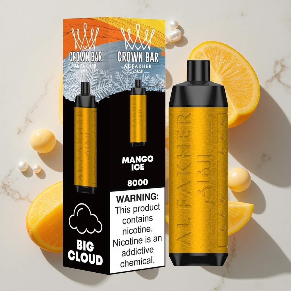 Al Fakher Crown Bar 8000 Puffs Mango Led (5mg Nikotina)