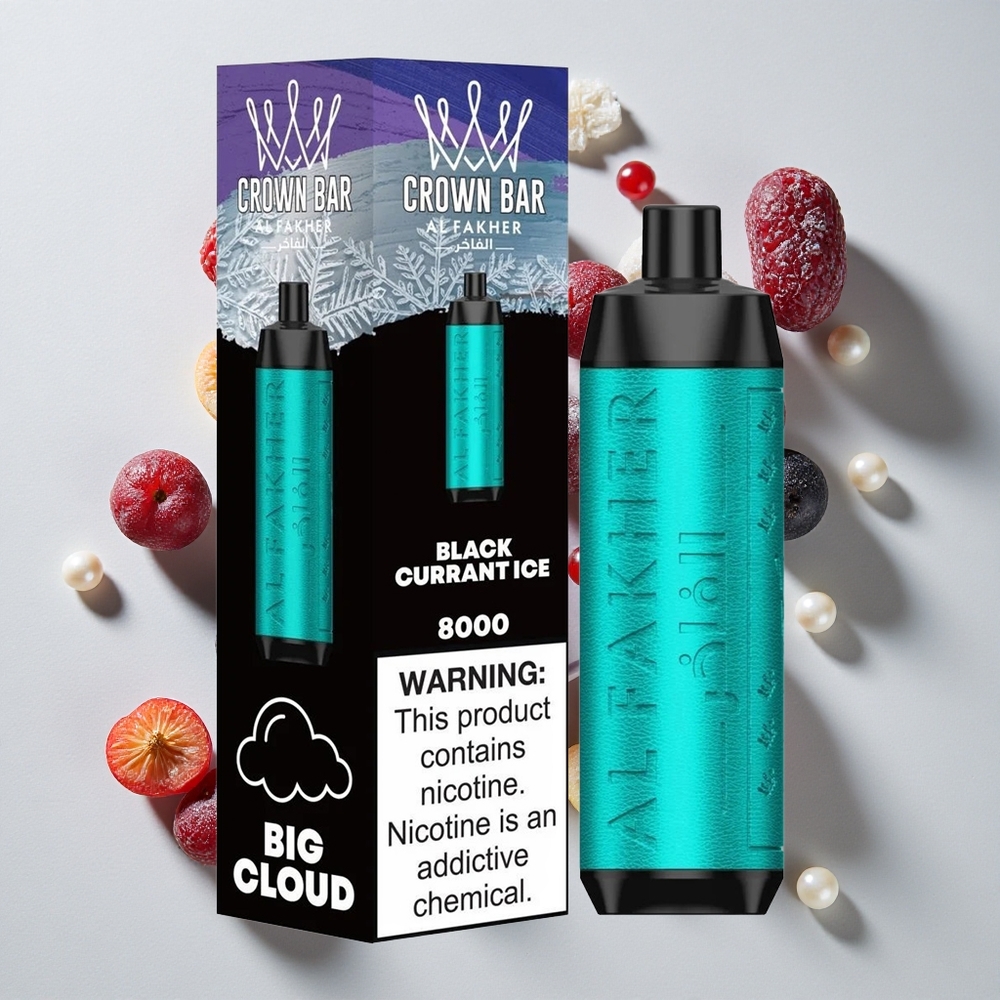 Al Fakher Crown Bar 8000 Puffs Črni Ribez Ledenica 18ml E-tekočine