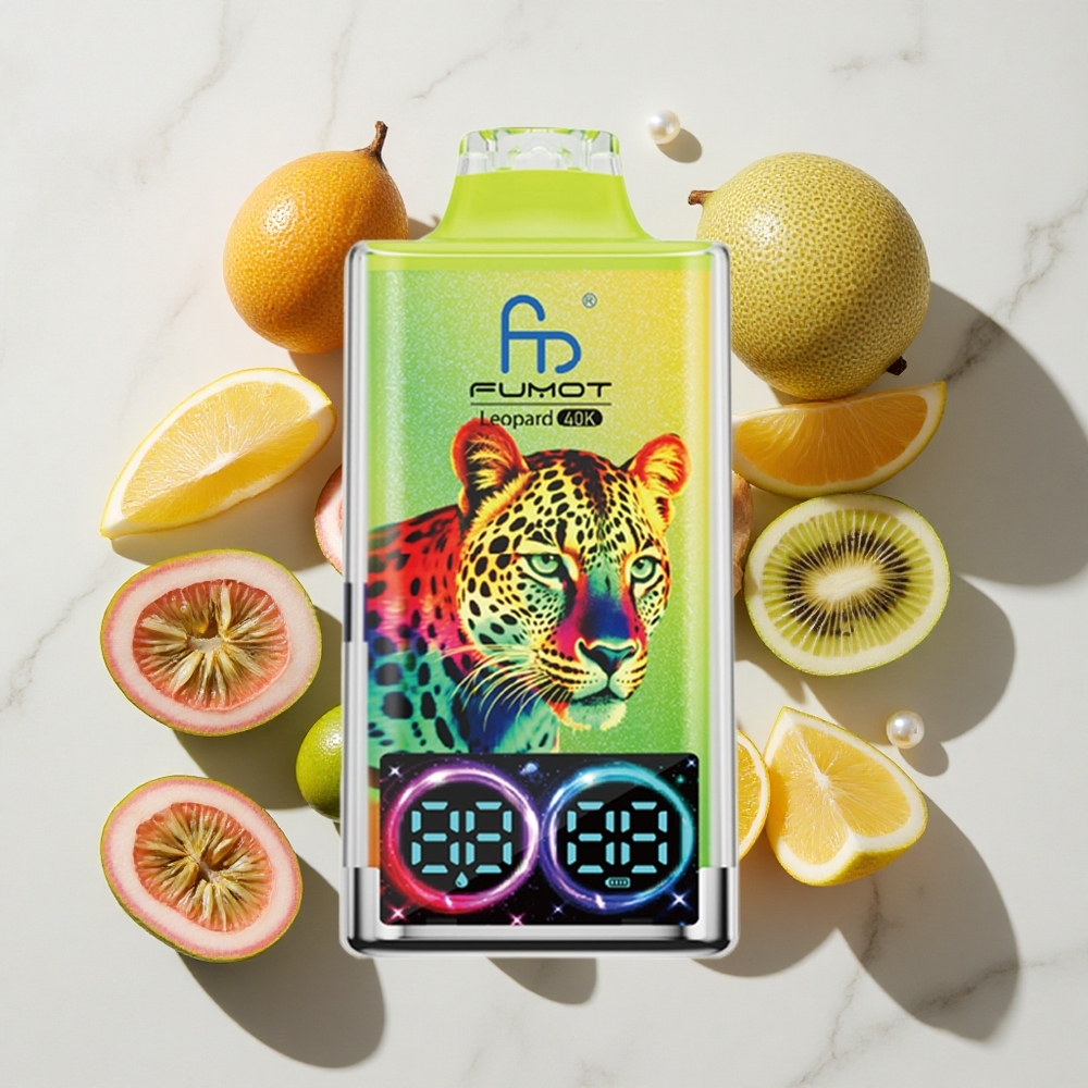 Fumot Leopard 40000 Puffs Za enkratno uporabo Vape Kivi Pasijonka Guava 0235 Nikotin