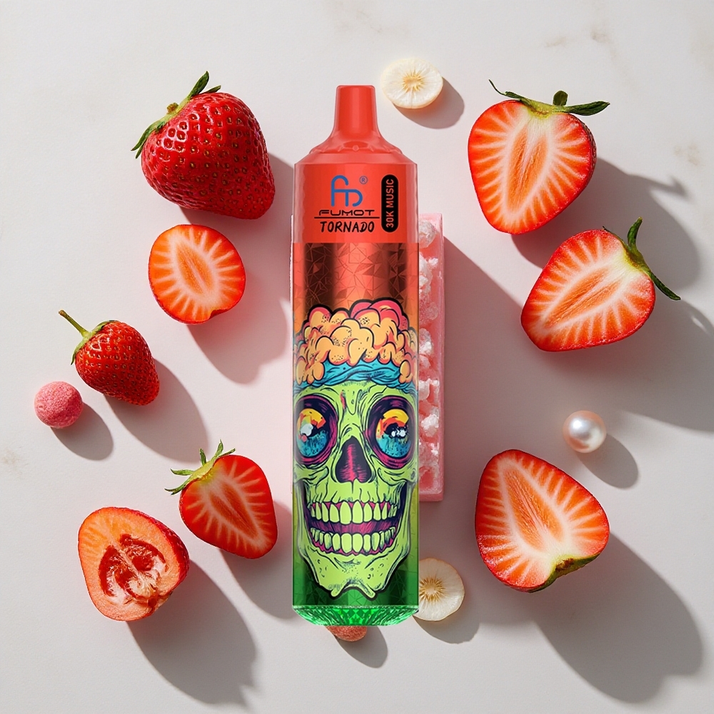 Fumot RandM Tornado 30000 Puffs Dispozabilna Vape Jagoda Berry Led 30ml E-tekočine Prednapolnjena