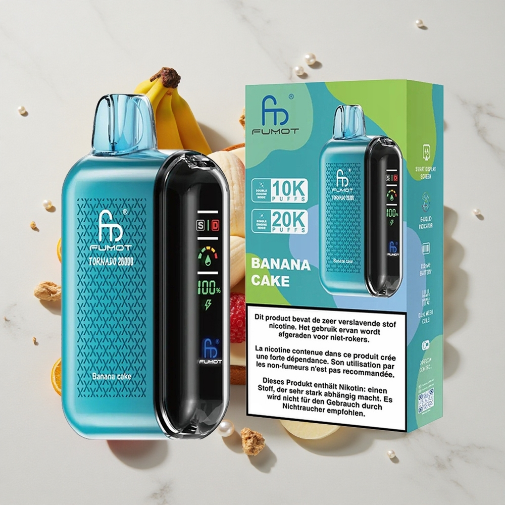 Fumot Tornado 20000 Puffs Bananina Torta 20ml E-tekočine