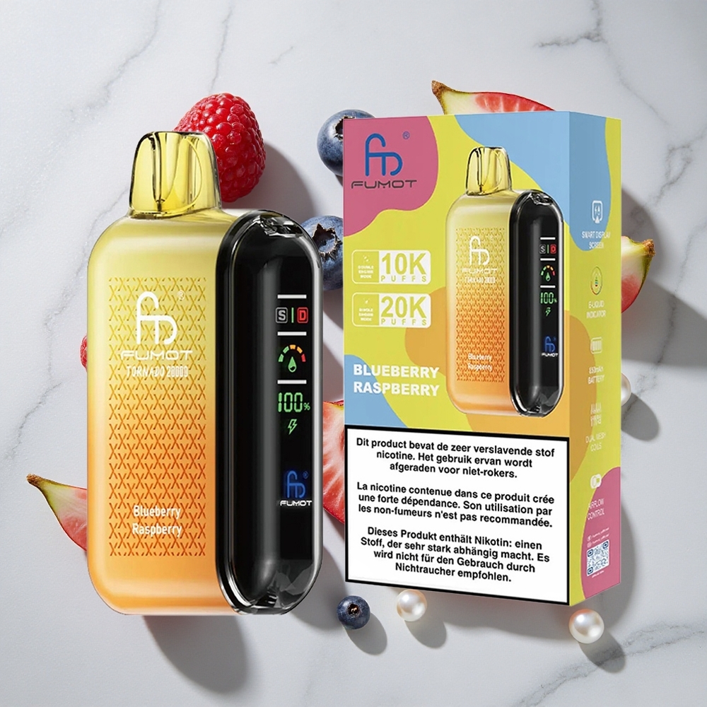 Fumot Tornado 20000 Puffs Borovnica Malina 850mAh Polnilna Baterija