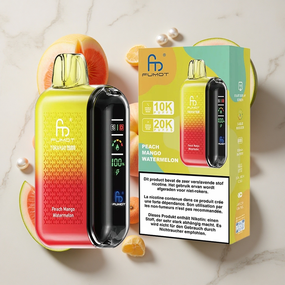 Fumot Tornado 20000 Puffs Breskeva Mango Lubenica Dual Mesh Coil