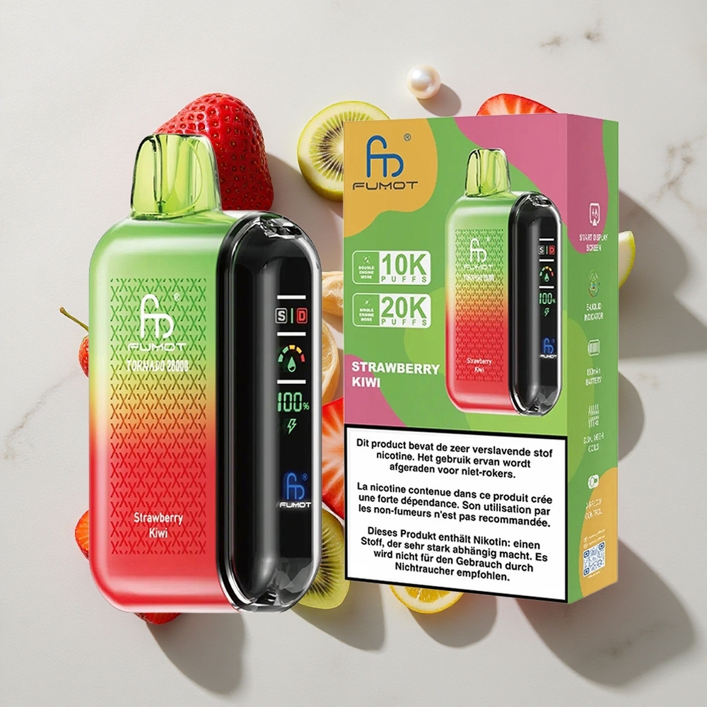 Fumot Tornado 20000 Puffs Jagoda Kivi 850mAh Polnilna Baterija