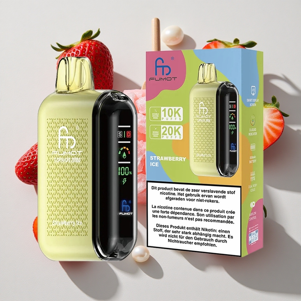 Fumot Tornado 20000 Puffs Jagoda-Led 850mAh