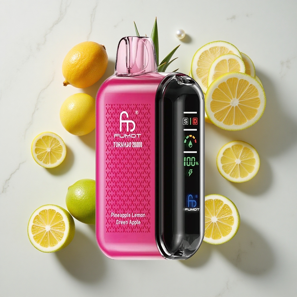 Fumot Tornado 20000 Puffs Kombinacija Okusov Ananas Limona Zeleno Jabolko 850mAh Polnilna Baterija