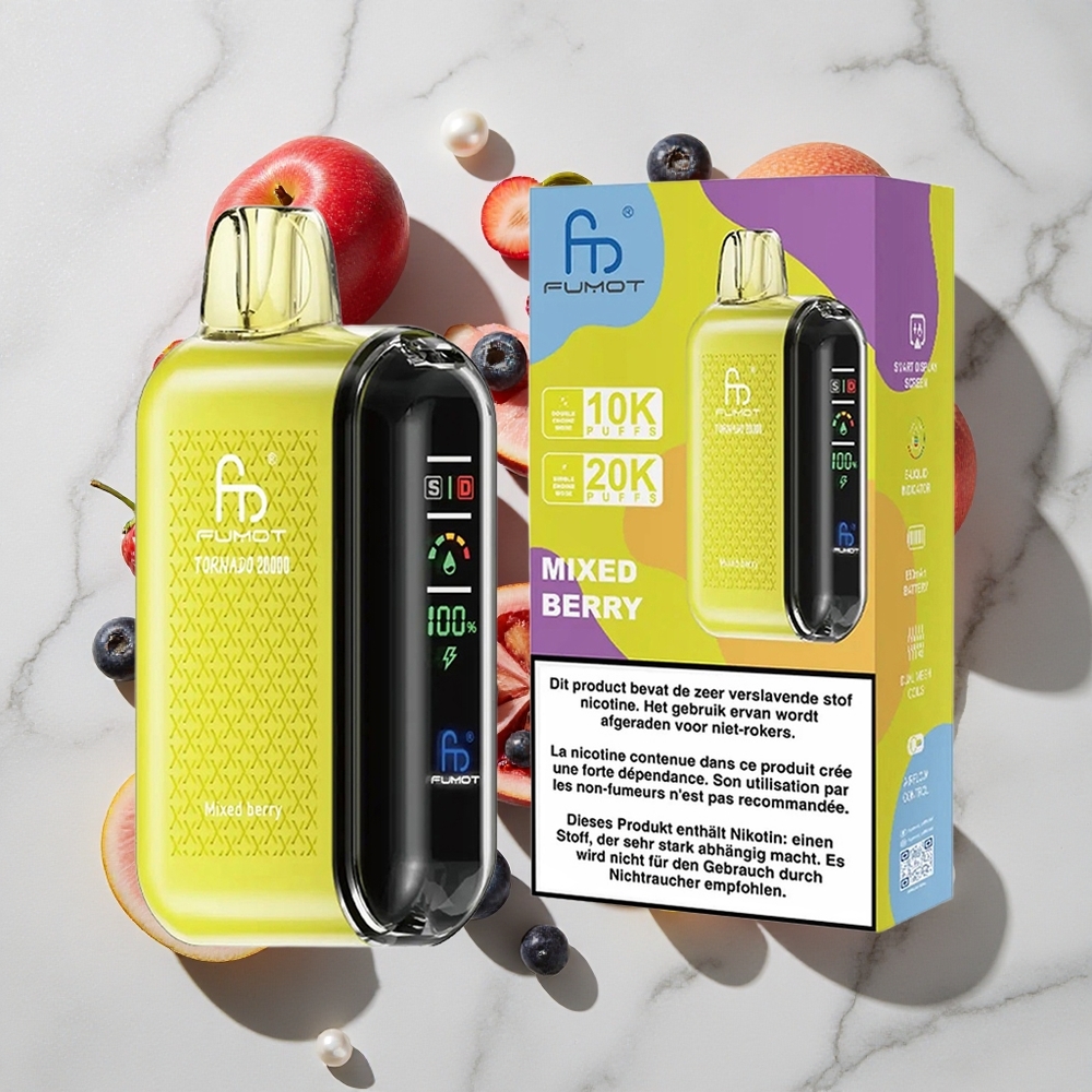Fumot Tornado 20000 Puffs Mešane Jagode 850mAh Polnilna Baterija