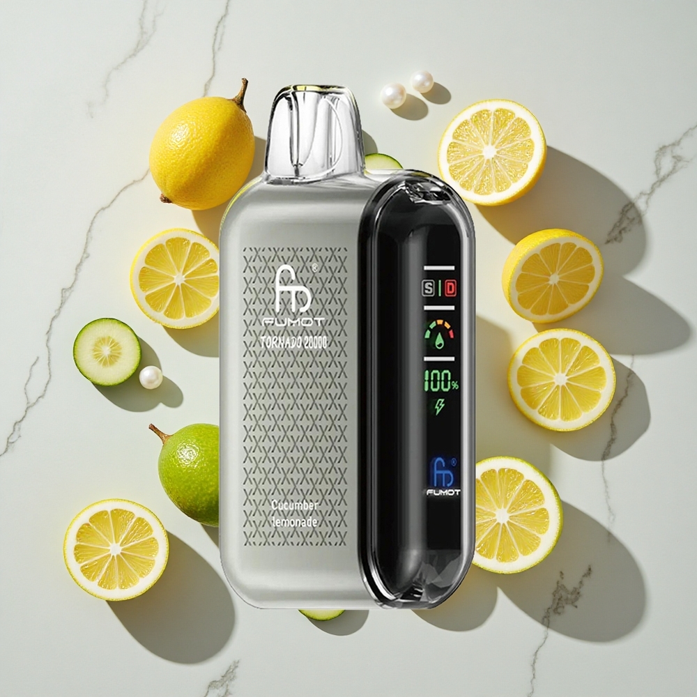 Fumot Tornado 20000 Puffs Okus Kombinacija Kumare in Limonade Dual Mesh Coil