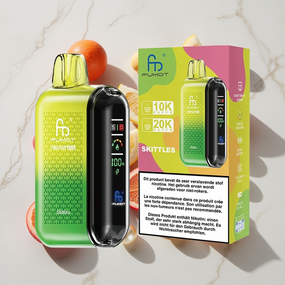 Fumot Tornado 20000 Puffs Skittles (Pestobarva) Dual Mesh Coil