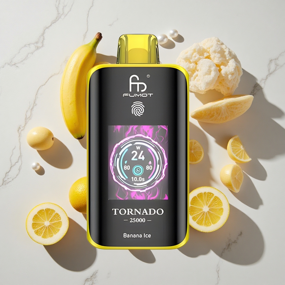 Fumot Tornado 25000 Puffs Bananino Ledena 700mAh Polnilna Baterija