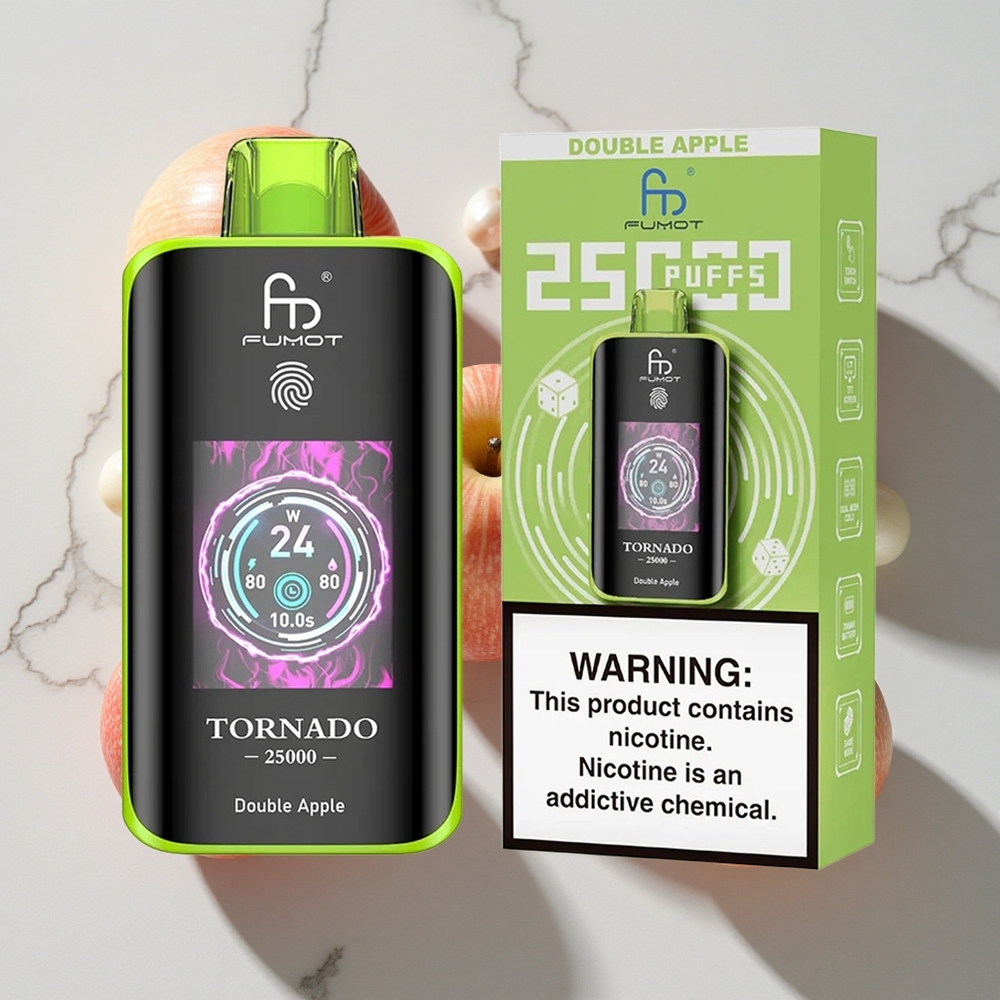 Fumot Tornado 25000 Puffs Dvojno Jabolko 20ml Napolnjena E-tekočina