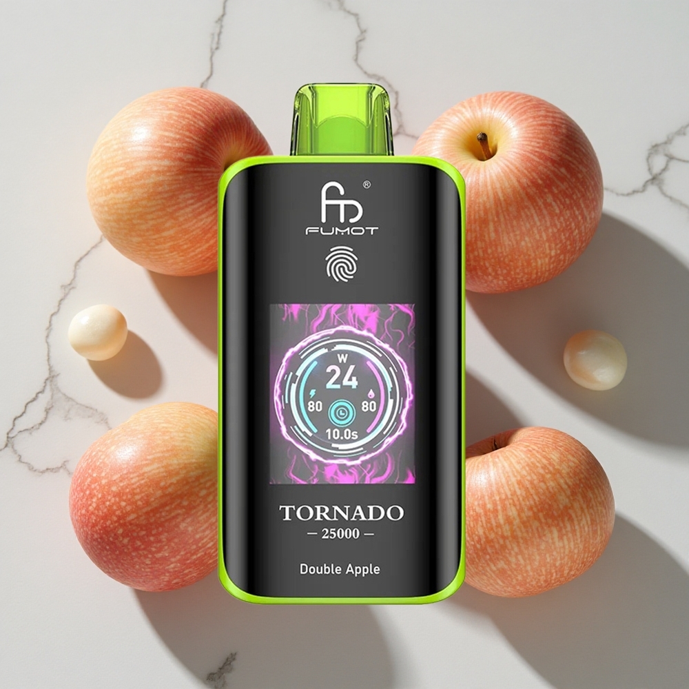 Fumot Tornado 25000 Puffs Dvojno Jabolko 20ml Napolnjena E-tekočina