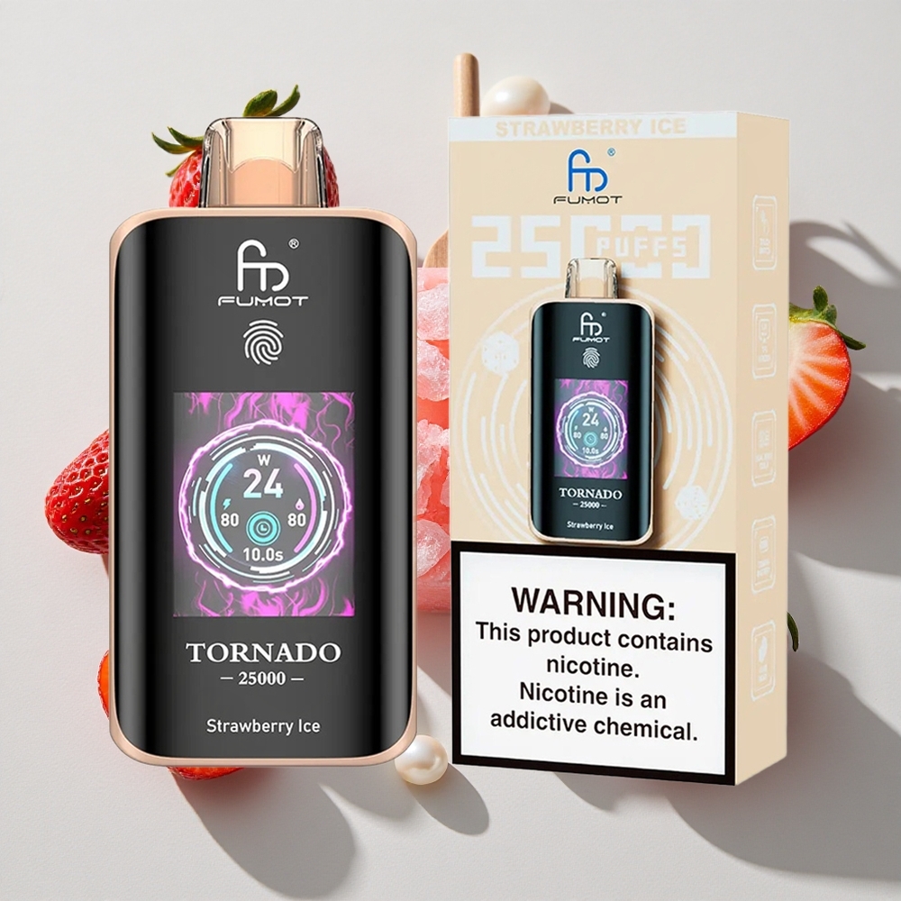 Fumot Tornado 25000 Puffs Jagoda Led 20ml Prednapolnjena E-tekočina