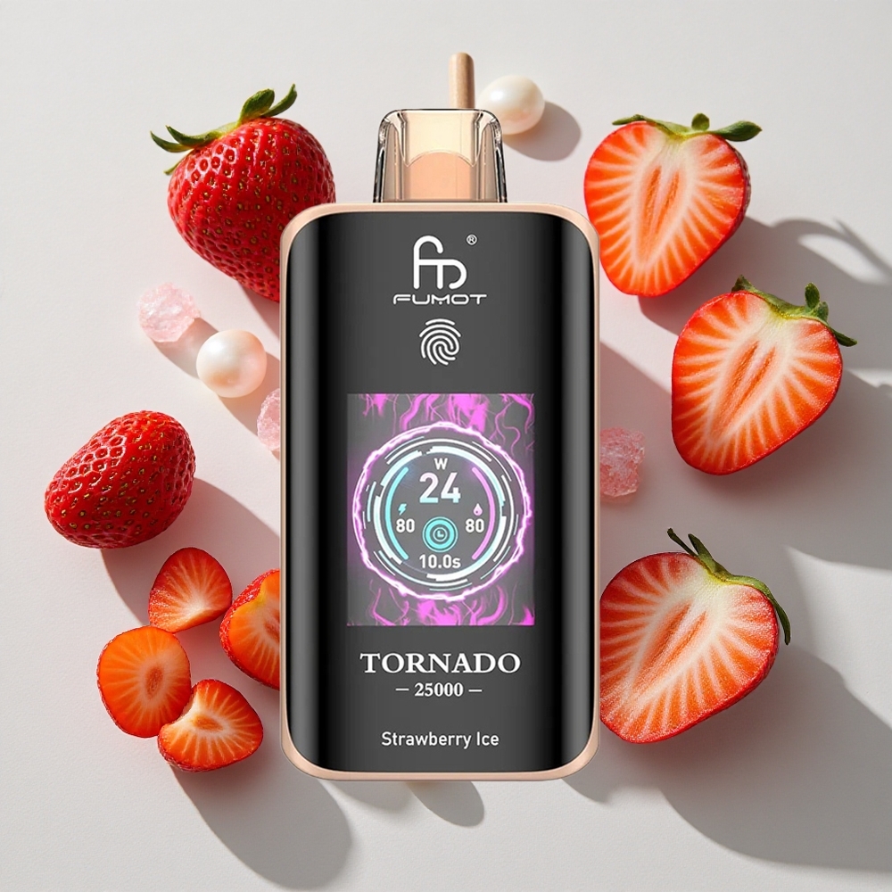 Fumot Tornado 25000 Puffs Jagoda Led 20ml Prednapolnjena E-tekočina