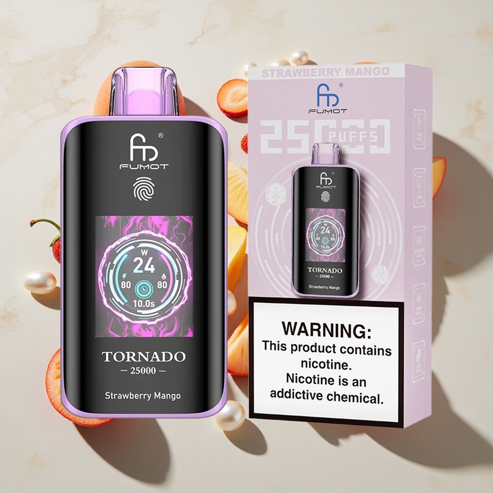 Fumot Tornado 25000 Puffs Jagoda Mango 700mAh Polnilna Baterija