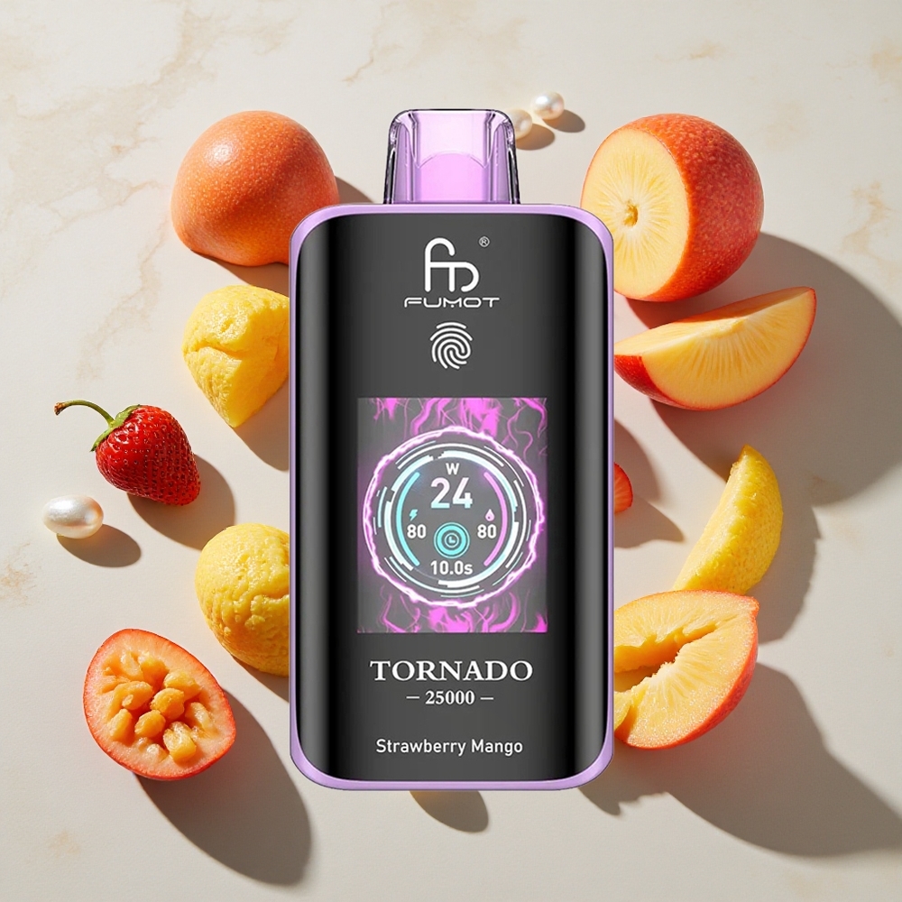 Fumot Tornado 25000 Puffs Jagoda Mango 700mAh Polnilna Baterija