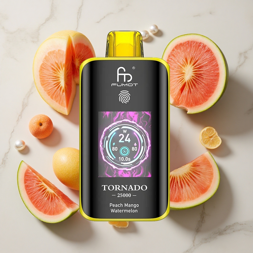 Fumot Tornado 25000 Puffs Kombinacija Okusov Breskeve Mange Lubenice 20ml E-tekočine Napolnjene