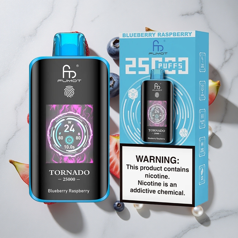 Fumot Tornado 25000 Puffs Napolnljiva Elektronska Cigareta Borovnica Malina 700mAh Baterija