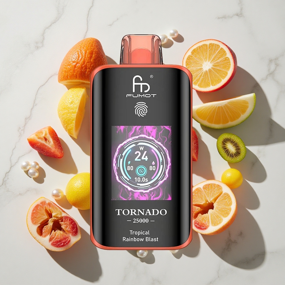 Fumot Tornado 25000 Puffs Tropska Mavrična Eksplozija 20ml E-tekočine Prednapolnjen