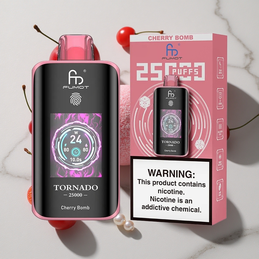 Fumot Tornado 25000 Puffs Češnjevi Bomba 20ml Napolnjena E-tekočina