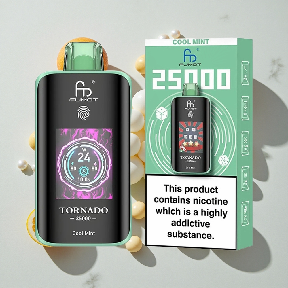 Fumot Tornado 25000 Puffsaji Hladna Meta Tip-C Polnilni Vtič