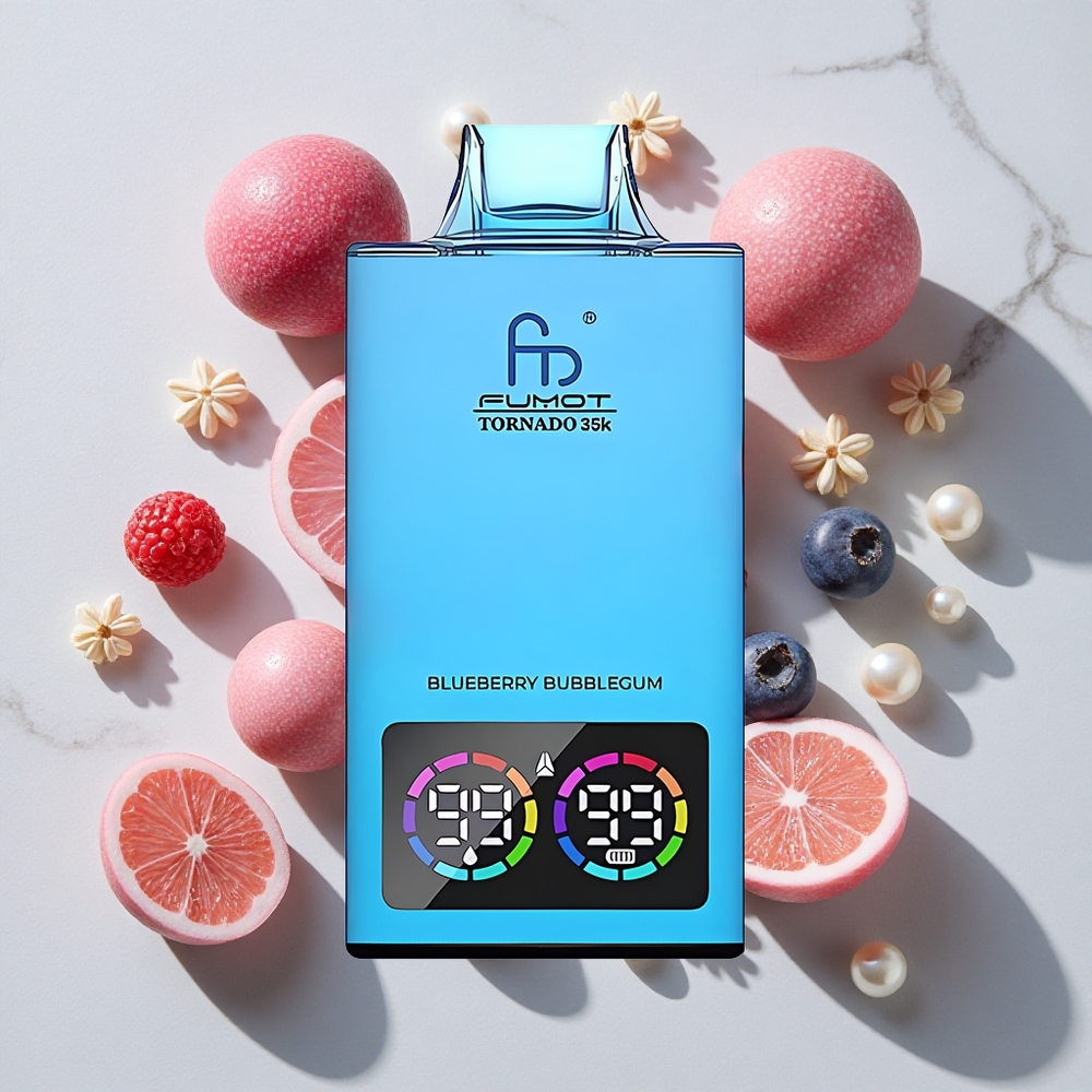 Fumot Tornado 35000 Puffs Borovnični Mehki Bonbon Dual Mesh Coil