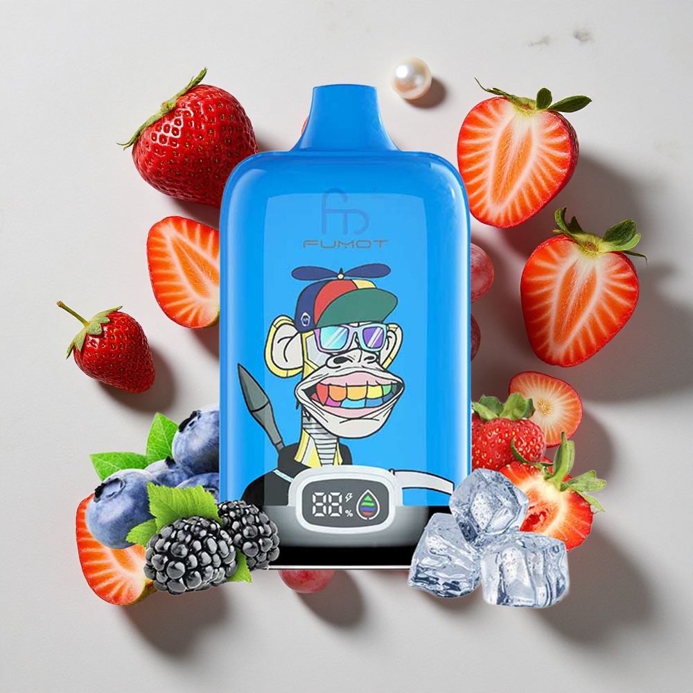 Fumot Tornado Digital Box 12000 Puffs Jagoda Grozdje 20ml E-tekočine Mesh Coil